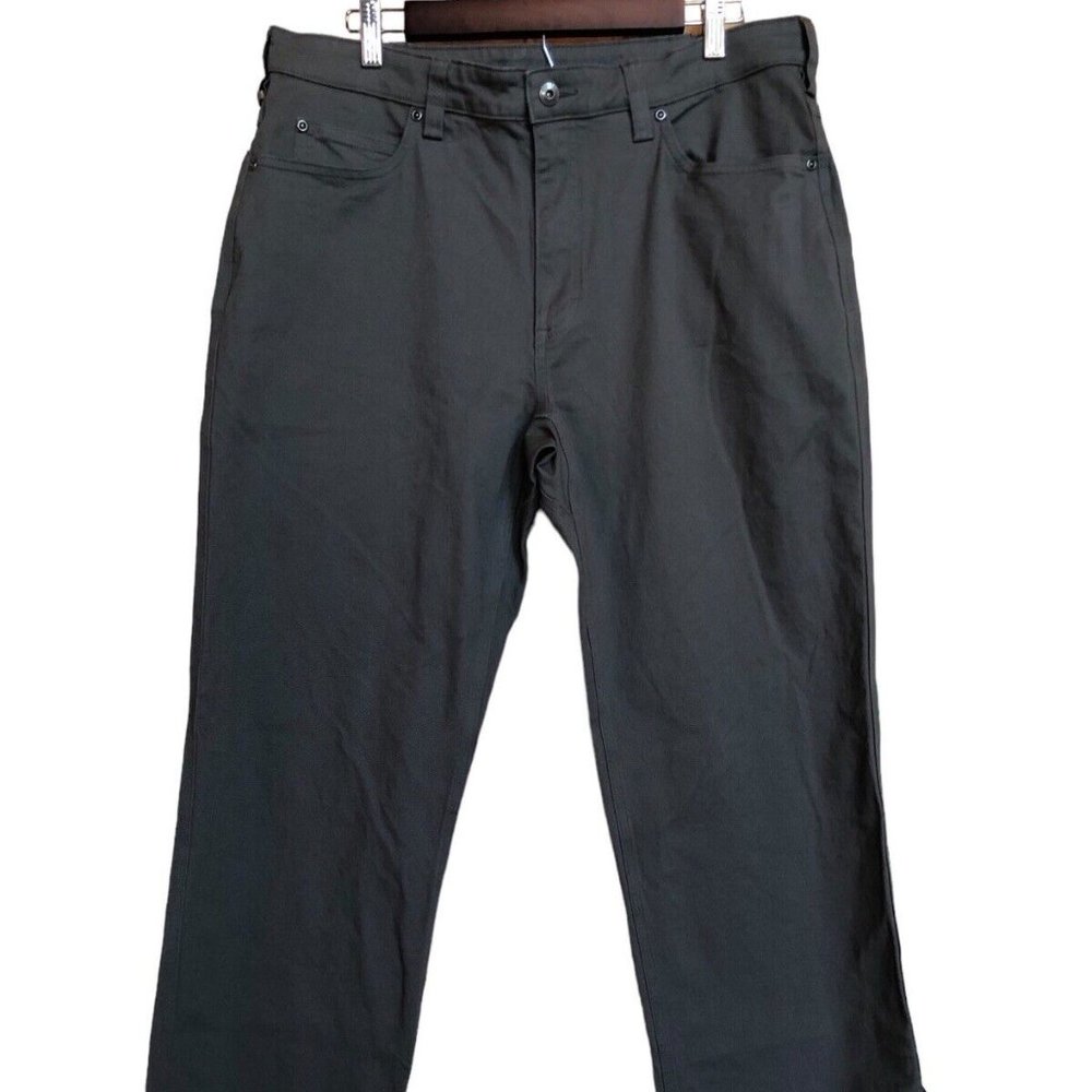 Duluth Trading Co Pants Mens 36x32 Gray Blue Flex Fire Hose Relaxed Work Stretch